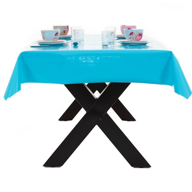 Foto van Buiten tafelkleed/tafelzeil turquoise blauw 140 x 180 cm rechthoekig - tafellakens
