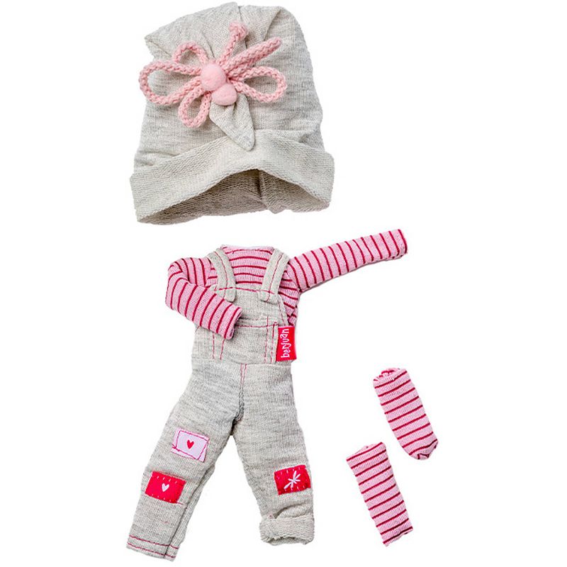 Foto van Berjuan poppenkleding overall the biggers meisjes grijs/roze