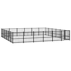 Foto van The living store hondenhok s hondenkennel - 582x582x100cm - stalen stangen - stevige constructie