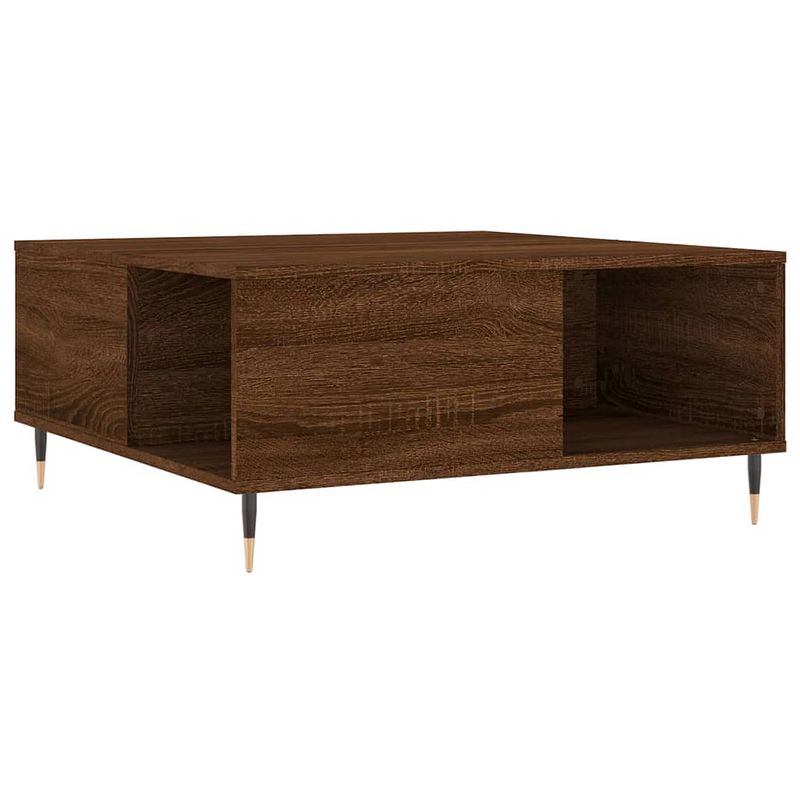 Foto van Vidaxl salontafel 80x80x36,5 cm bewerkt hout bruineikenkleurig