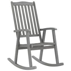 Foto van Infiori schommelstoel met kussens massief acaciahout grijs