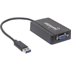 Foto van Manhattan 152303 usb 3.2 gen 1 (usb 3.0) / vga adapter [1x usb 3.2 gen 1 stekker a (usb 3.0) - 1x vga-bus] zwart 0.26 m