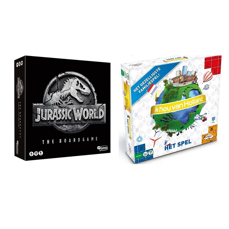 Foto van Spellenset - 2 stuks - jurassic world the boardgame & ik hou van holland bordspel