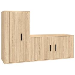 Foto van The living store televisiekastenset sonoma eiken - tv-meubel 80x34.5x40cm - tv-meubel 40x34.5x80cm