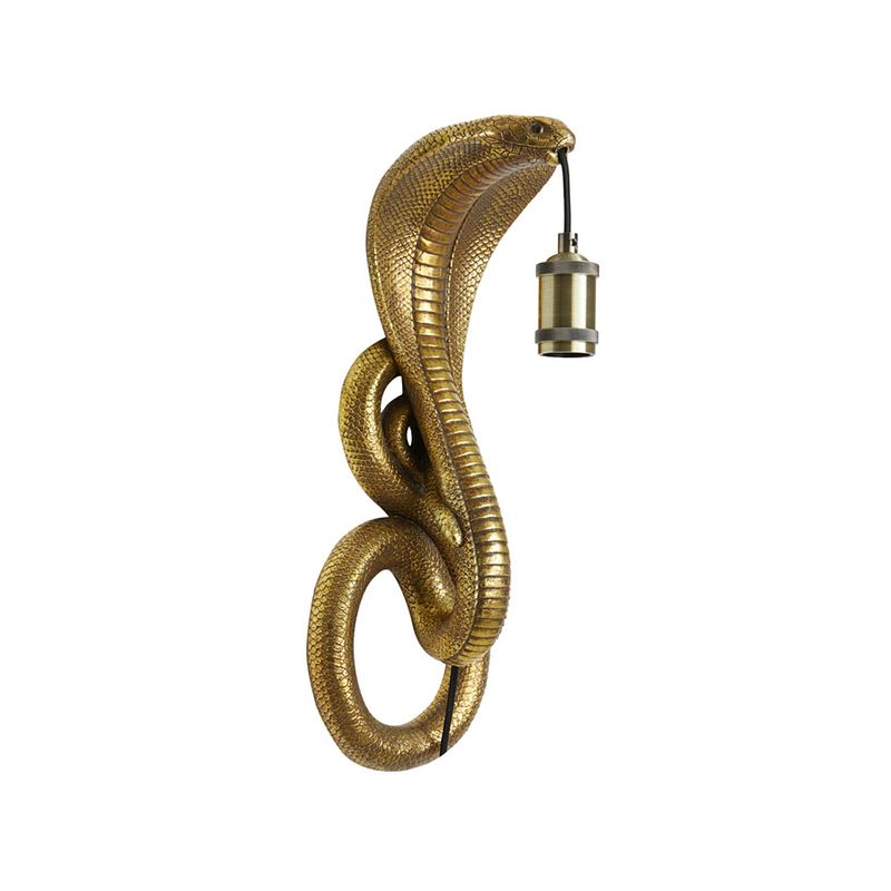 Foto van Light & living - wandlamp snake - 18.5x18x52cm - brons