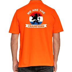 Foto van Grote maten oranje fan poloshirt / kleding holland kampioen met leeuw ek/ wk voor heren 4xl - feestshirts