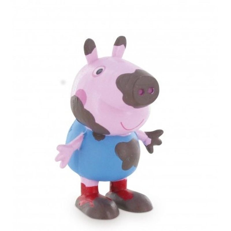 Foto van Comansi speelfiguur peppa pig: george mud 6 cm roze