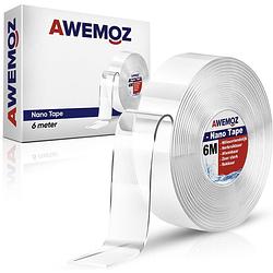 Foto van Awemoz nano tape - klussen - 6 meter - dubbelzijdig plakband extra sterk - transparante dubbelzijdige tape - waterdicht