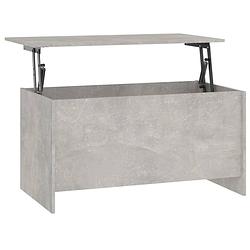 Foto van The living store salontafel lift-top bewerkt hout - 102 x 55.5 x 52.5 cm - betongrijs