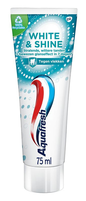 Foto van Aquafresh white & shine tandpasta voor wittere tanden 75ml bij jumbo