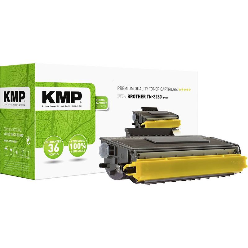 Foto van Kmp toner vervangt brother tn-3230, tn-3280, tn3230, tn3280 compatibel zwart 8000 bladzijden b-t30