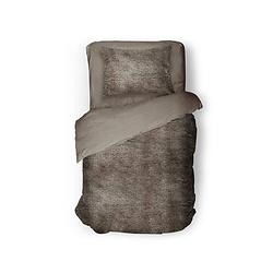 Foto van Eleganzzz dekbedovertrek flanel fleece - taupe grijs 140x200/220cm