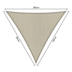 Foto van Compleet pakket: shadow comfort driehoek 3x3x3m sahara sand met rvs bevestigingsset en buitendoek reiniger