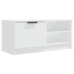 Foto van The living store tv-meubel 80x35x36-5 cm bewerkt hout wit - kast