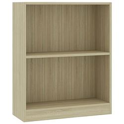 Foto van The living store boekenkast 2-laags - 60 x 24 x 74.5 cm - sonoma eiken