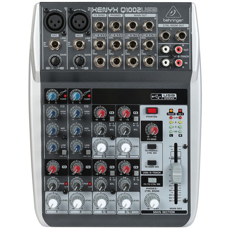 Foto van Behringer xenyx q1002usb compacte pa en studio mixer