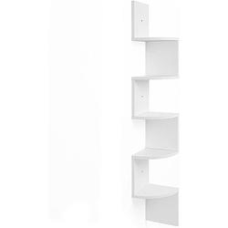 Foto van Nancy'ss boekenkast wit - boekenkasten met 5 niveaus - hoekkast 127,5cm