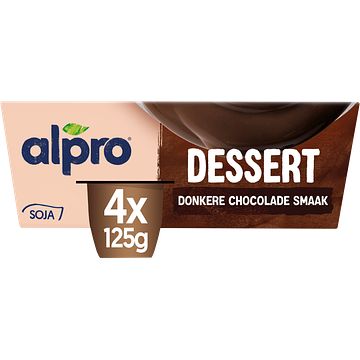 Foto van Alpro dessert dark chocolate smaak houdbaar 4x125 gram bij jumbo