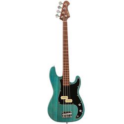 Foto van Fazley outlaw series peacemaker plus blue elektrische basgitaar met gigbag