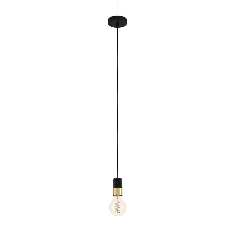 Foto van Eglo calari hanglamp - e27(excl.) - 1 lichts - 6.5 cm - zwart, goud