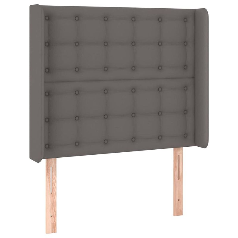 Foto van The living store luxe hoofdbord - grijs - 83x16x118/128 cm - kunstleer