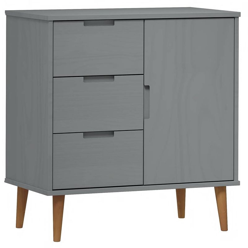 Foto van Vidaxl dressoir molde 76,5x40x80 cm massief grenenhout grijs