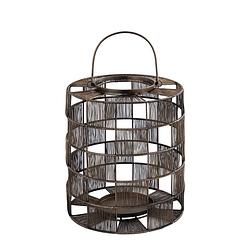 Foto van Ptmd stenn brass iron round wired lantern squares l