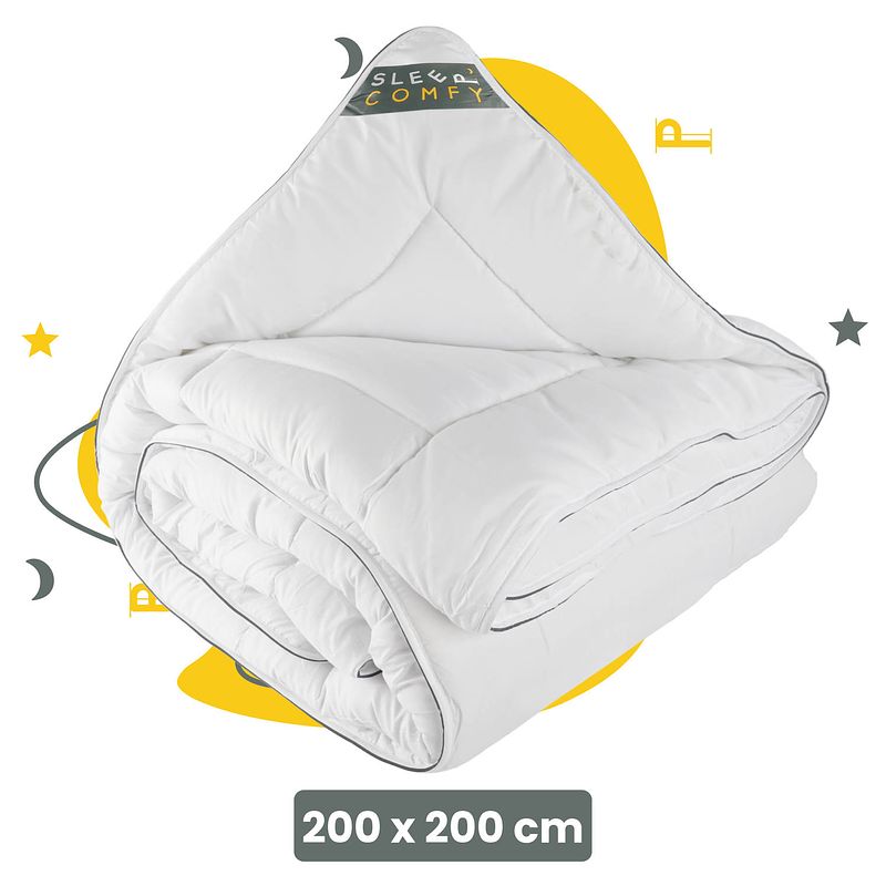 Foto van Sleep comfy - white soft series - all year dekbed enkel 200x200 cm - anti allergie dekbed - tweepersoons dekbed