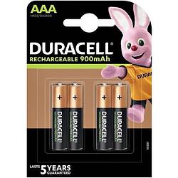 Foto van 8 stuks (2 blisters a 4 st) duracell aaa oplaadbare batterijen - 800 mah