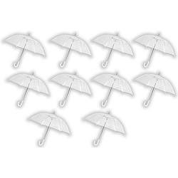 Foto van 10 stuks paraplu transparant plastic paraplu'ss 100 cm - doorzichtige paraplu - trouwparaplu - bruidsparaplu - stijlvol -