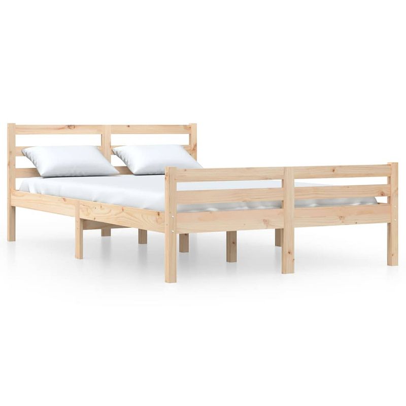 Foto van The living store houten bedframe - 160 x 200 cm - massief grenenhout - stabiel en comfortabel