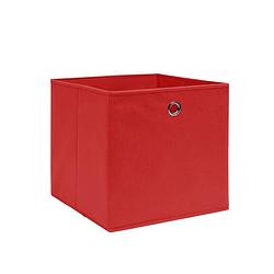 Foto van The living store opvouwbare opbergboxen - nonwoven stof - 28 x 28 x 28 cm - rood