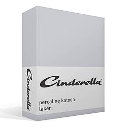 Foto van Cinderella basic percaline katoen laken - 100% percaline katoen - lits-jumeaux (240x260 cm) - grijs