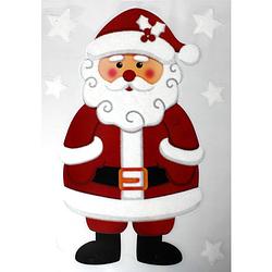 Foto van 1x kerst raamversiering raamstickers kerstman 28,5 x 40 cm - feeststickers