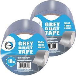 Foto van Did duct tape/reparatietape grijs 2 stuks 10 meter x 48 mm - tape (klussen)