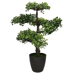 Foto van Kunstplant bonsai boompje in pot - japans decoratie - 50 cm - type oikado dark - kunstplanten