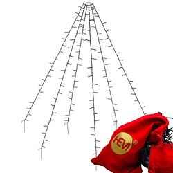 Foto van Led vlaggenmast verlichting - 120 led- warm wit - 2 meter hoog - met hem opbergzak