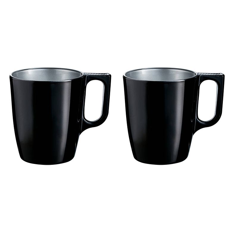 Foto van Set van 6x stuks koffie kopjes/bekers zwart 250 ml - bekers