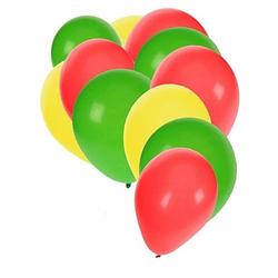 Foto van Fan ballonnen groen/geel/rood 30 stuks - ballonnen