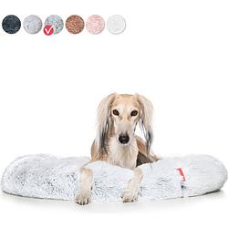 Foto van Snoozle donut hondenmand - zacht en luxe hondenkussen - wasbaar - fluffy - hondenmanden - 80cm - wolf grey