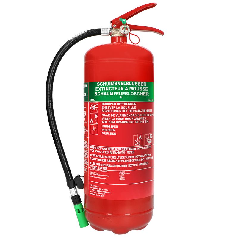 Foto van Schuim brandblusser 6 liter alecto bs6 rood