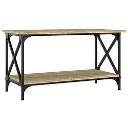 Foto van The living store salontafel sonoma eiken - hout - ijzer - 80x45x45cm