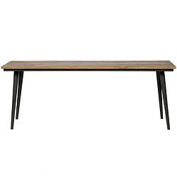 Foto van Guild tafel naturel met zwart onderstel 220x90