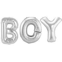 Foto van Folat folieballon letters boy jongens 36 cm zilver