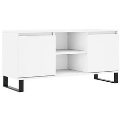 Foto van The living store tv-meubel wit - 104 x 35 x 50 cm - veel opbergruimte en stabiel materiaal