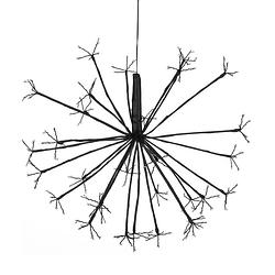 Foto van Luca - dandelion hanging zwart warm wit 120led ip44 h32xd45cm kerst