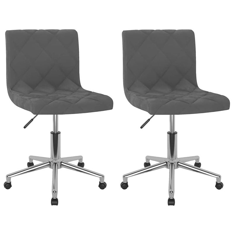 Foto van The living store eetkamerstoelen - set van 2 - donkergrijs - 40 x 43 x (76-87.5) cm - draaibaar