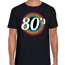Foto van 80s / eighties verkleed t-shirt zwart voor heren - 70s, 80s party verkleed outfit 2xl - feestshirts