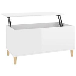 Foto van The living store salontafel lift-top 90 x 44.5 x 45 cm - hoogglans wit