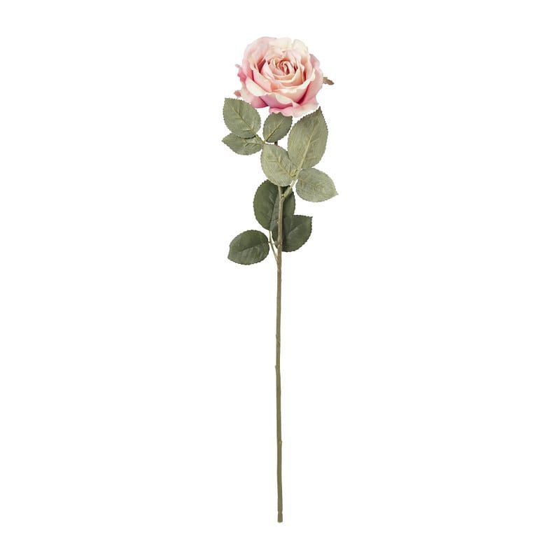 Foto van Kunstbloem roos - roze - 64 cm